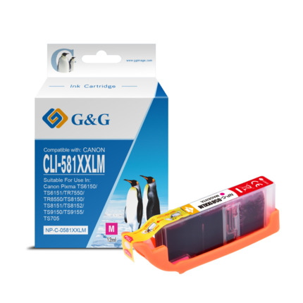 Compatible G&G Canon CLI581XXL tinta magenta - Reemplaza 1996C001/2104C001/2050C001