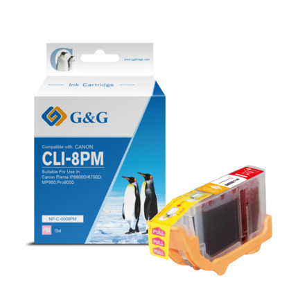 Compatible G&G Canon CLI8 magenta photo tinta - Reemplaza 0625B001