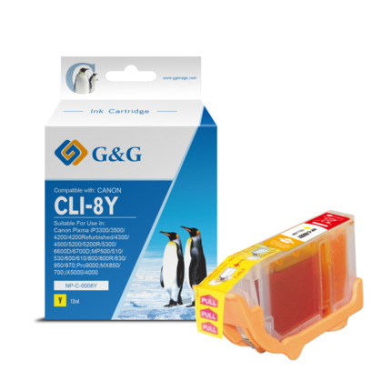 Compatible G&G Canon CLI8 tinta amarillo - Reemplaza 0623B001