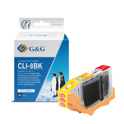 Compatible G&G Canon CLI8 tinta negro - Reemplaza 0620B001