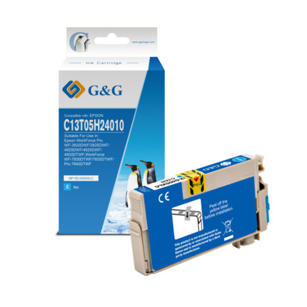 Compatible G&G Epson 405XL tinta cian pigmentada - Reemplaza C13T05H24010/C13T05G24010