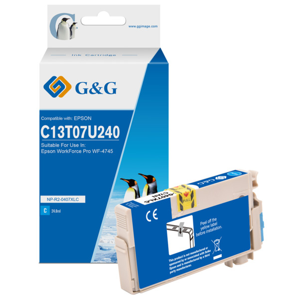 Compatible G&G Epson 407 Cyan Cartucho de Tinta Generico - Reemplaza C13T07U240