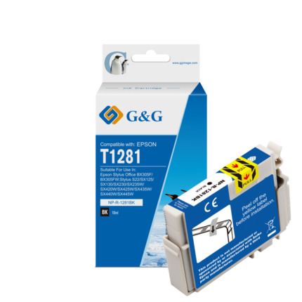 Compatible G&G Epson T1281 tinta negro - Reemplaza C13T12814012