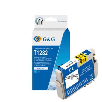 Compatible G&G Epson T1282 tinta cian - Reemplaza C13T12824012