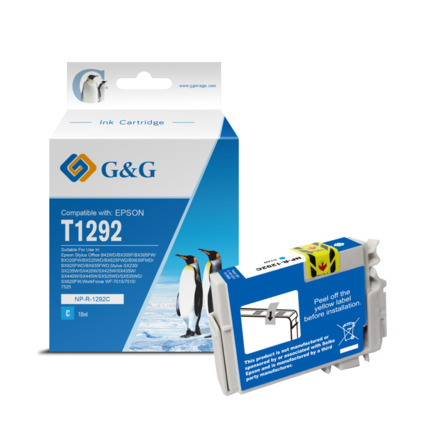 Compatible G&G Epson T1292 tinta cian - Reemplaza C13T12924012
