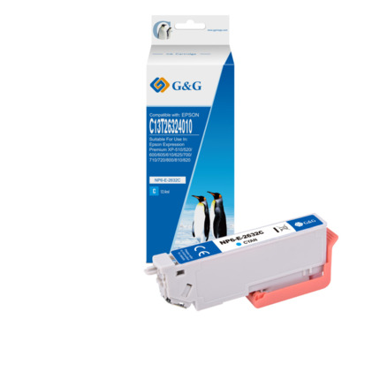 Compatible G&G Epson T2632/T2612 (26XL) tinta cian - Reemplaza C13T26324012/C13T26124012