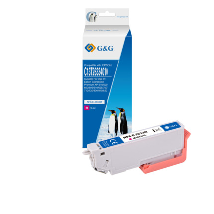 Compatible G&G Epson T2633/T2613 (26XL) tinta magenta - Reemplaza C13T26334012/C13T26134012