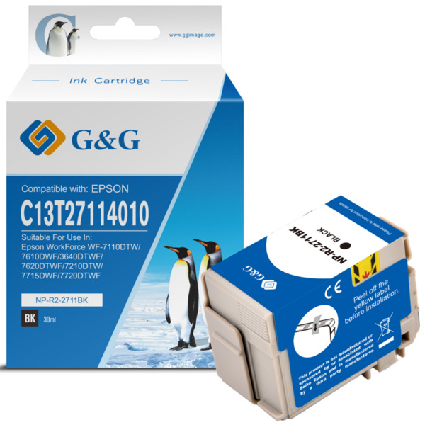 Compatible G&G Epson T2711/T2701 (27XL) Negro Cartucho de Tinta Generico - Reemplaza C13T27114012/C13T27014012