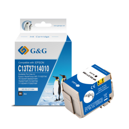 Compatible G&G Epson T2711/T2701 (27XL) tinta negro - Reemplaza C13T27114012/C13T27014012