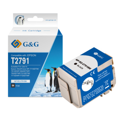 Compatible G&G Epson T2791 (27XXL) tinta negro - Reemplaza C13T27914012