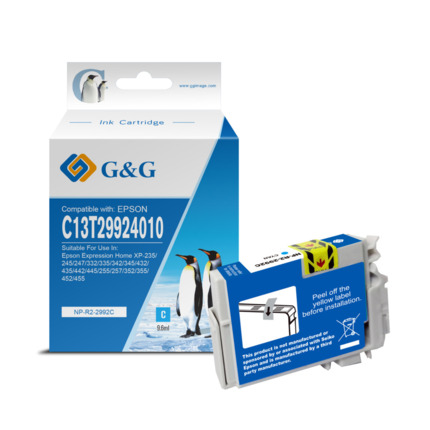 Compatible G&G Epson T2992/T2982 V2 (29XL) tinta cian - Reemplaza C13T29924012/C13T29824012
