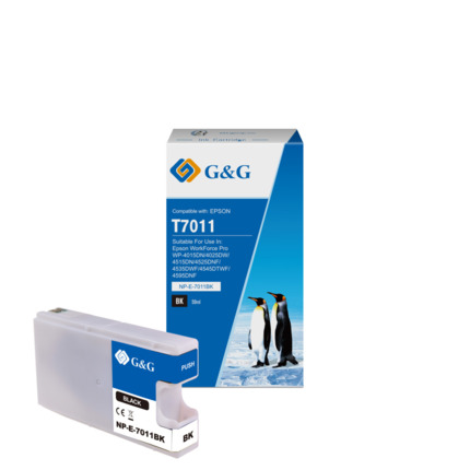 Compatible G&G Epson T7011 tinta negro - Reemplaza C13T70114010