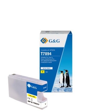 Compatible G&G Epson T7894/T7904/T7914 tinta amarillo - Reemplaza C13T789440/C13T79044010/C13T79144010