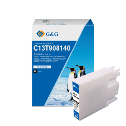 Compatible G&G Epson T9081 tinta negro pigmentada - Reemplaza C13T908140