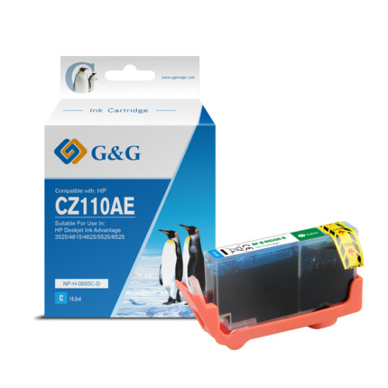 Compatible G&G HP 655 tinta cian - Reemplaza CZ110AE
