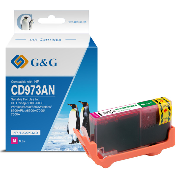 Compatible G&G HP 920XL Magenta Cartucho de Tinta Generico - Reemplaza CD973AE