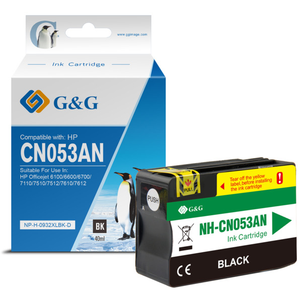 Compatible G&G HP 932XL Negro Cartucho de Tinta Generico - Reemplaza CN053AE/CN057AE