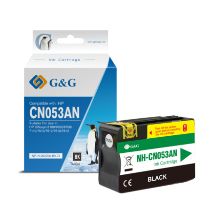 Compatible G&G HP 932XL V4/V5 tinta negro - Reemplaza CN053AE/CN057AE