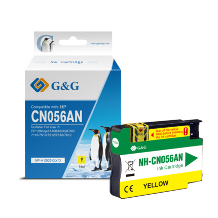 Compatible G&G HP 933XL V4/V5 tinta amarillo - Reemplaza CN056AE