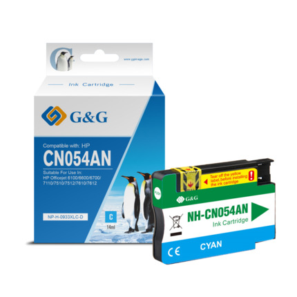 Compatible G&G HP 933XL V4/V5 tinta cian - Reemplaza CN054AE