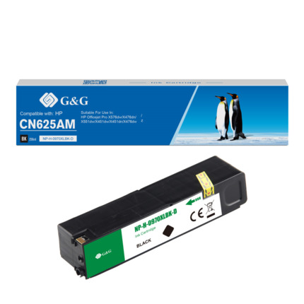 Compatible G&G HP 970XL V4/V5 tinta negro pigmentada - Reemplaza CN625AE/CN621AE