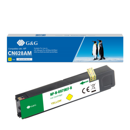 Compatible G&G HP 971XL V4/V5 tinta amarillo pigmentada - Reemplaza CN628AE/CN624AE