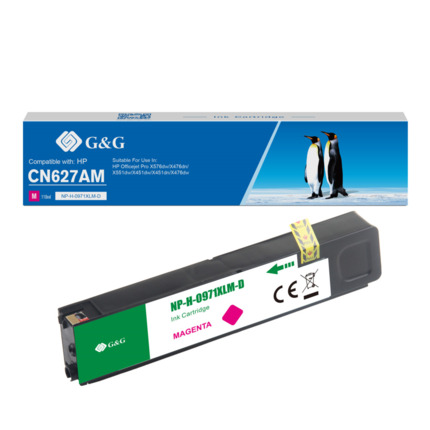 Compatible G&G HP 971XL V4/V5 tinta magenta pigmentada - Reemplaza CN627AE/CN623AE