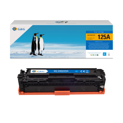 Compatible G&G HP CB541A/CE321A/CF211A toner cian - Reemplaza 125A/128A/131A