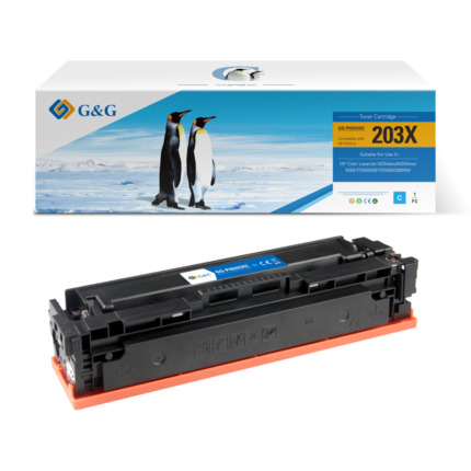 Compatible G&G HP CF541X/CF541A/CF401X/CF401A toner cian - Reemplaza 203X/203A/201X/201A