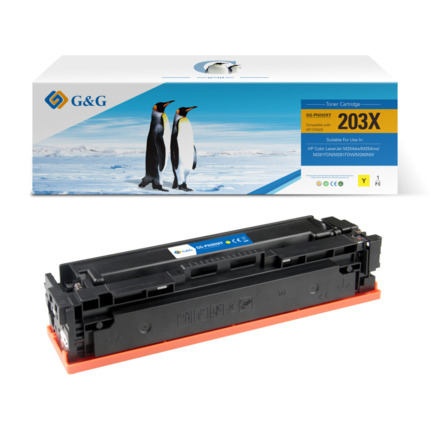 Compatible G&G HP CF542X/CF542A/CF402X/CF402A toner amarillo - Reemplaza 203X/203A/201X/201A