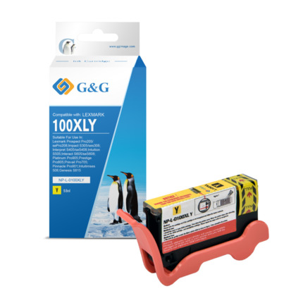 Compatible G&G Lexmark 100XL tinta amarillo - Reemplaza 14N1071E/14N1095E/14N0902E/14N0922E