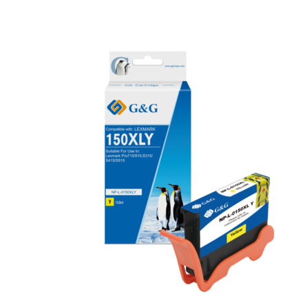 Compatible G&G Lexmark 150XL tinta amarillo - Reemplaza 14N1618E/14N1650E/14N1610E