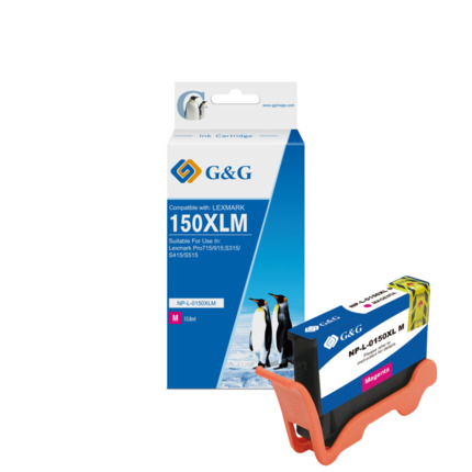Compatible G&G Lexmark 150XL tinta magenta - Reemplaza 14N1616E/14N1646E/14N1609E