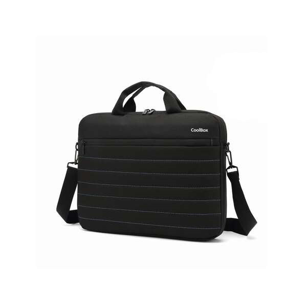 CoolBox Maletin para Portatil hasta 14" - Compartimento Principal Acolchado - Tejido Impermeable - Color Negro