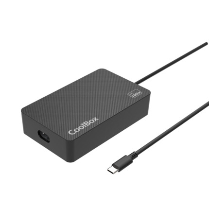 Coolbox NB100 Cargador de Pared GaN 100W - USBâC - PD3.0 Para Carga Rapida Inteligente - Seleccion Automatica de Voltaje - Color Negro