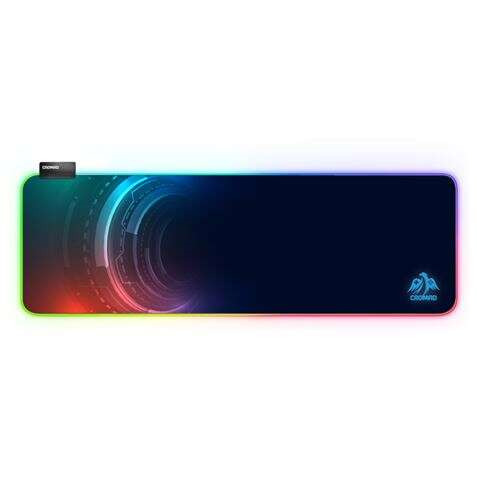 Cromad Alfombrilla Gaming Pro XXL - Iluminacion LED RGB - Bordes Reforzados - TamaÃ±o 800x300x3mm - Cable de 1.50m