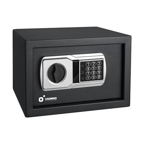 Cromad Caja Fuerte Electronica - Alto Nivel de Seguridad - De 3 a 8 Digitos - Bisagras Ocultas - Incluye Llave de Emergencia - 2