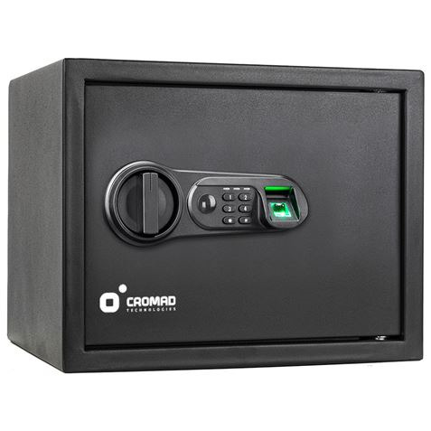 Cromad Caja Fuerte Electronica - Alto Nivel de Seguridad - De 4 a 8 Digitos - Huella Dactilar - Bisagras Ocultas - Incluye Llave