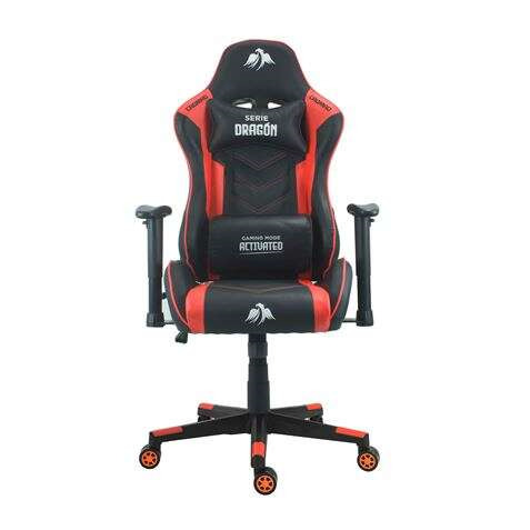 Cromad Serie Dragon Silla Gaming Premium - Altura Regulable con Piston de Gas Clase 2 - Reclinable hasta 180º - Cojines Lumbar