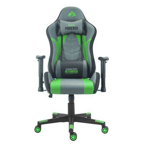Cromad Serie Phoenix Silla Gaming - Altura Regulable con Piston de Gas Clase 2 - Reclinable hasta 180º - Cojines Lumbar y Cervic