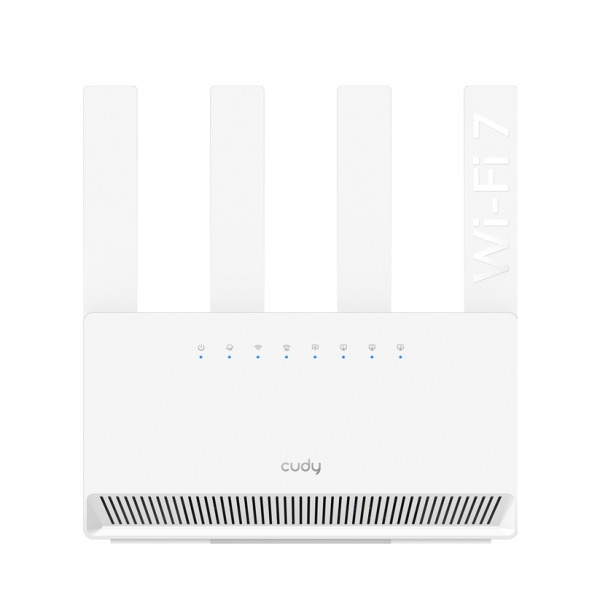 Cudy Router WiFi 7 Gigabit Dual Band BE3600 - Velocidad hasta 1000Mbps - 4 Puertos - 4 Antenas Fijas de 5dBi - Tecnologia MU-MIM