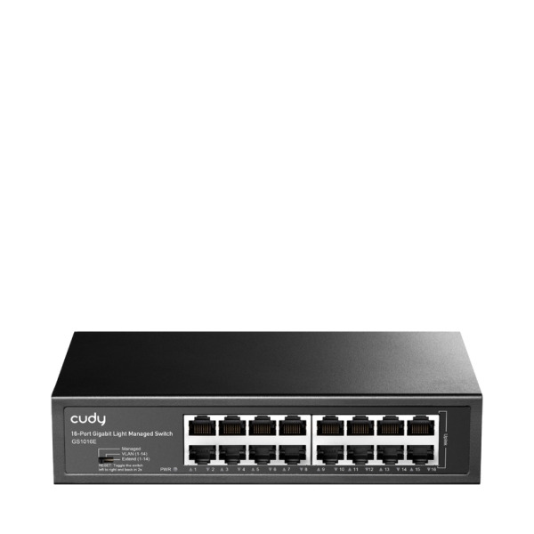 Cudy Switch Gigabit de 16 Puertos - Facil Administracion - Carcasa de Metal para Montaje en Rack - Plug and Play - Kit de Montaj