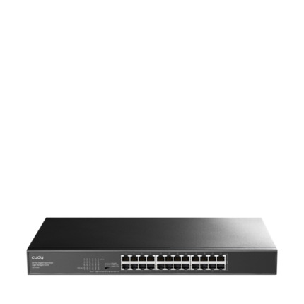 Cudy Switch Gigabit de 24 Puertos - Facil Administracion - Carcasa de Metal para Montaje en Rack - Plug and Play - Kit de Montaje en Rack Incluido - Color Negro