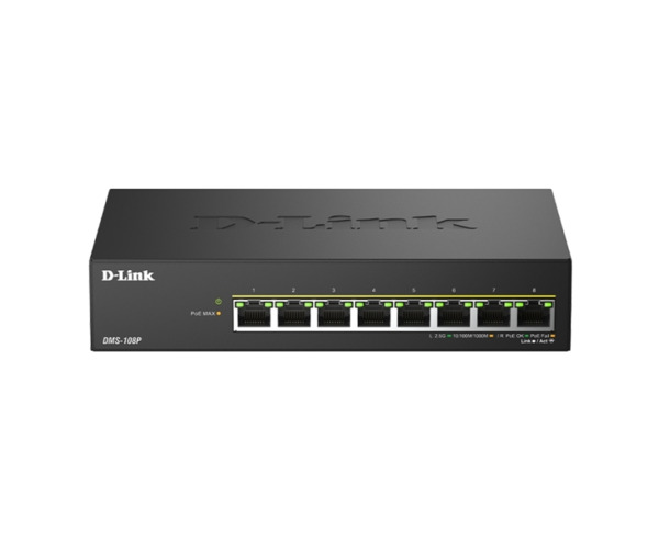 D-Link Switch 8 Puertos 2.5G PoE No Gestionado - Switching 40 Gbps - PoE 230W