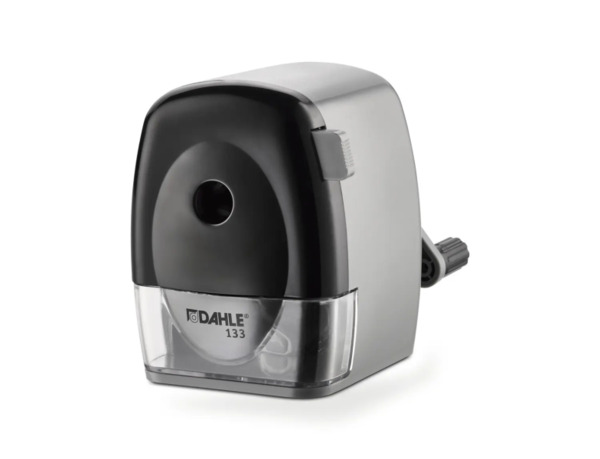Dahle 133 Afilalapices de Manivela - Para Lapices de 8 a 11,5mm à - Fresa de Acero - Forma de Punta Ajustable - Gran Deposito -