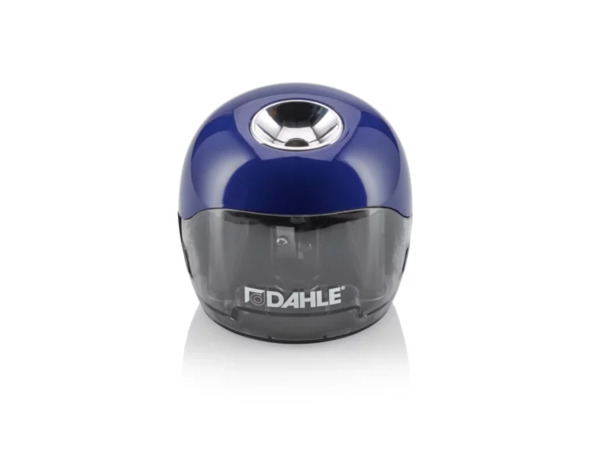 Dahle 250 Afilalapices Electrico - Para Lapices de Ã 8mm - Gran Deposito Transparente - Alimentacion con Pilas AA - ColorAzul