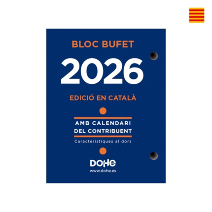 Dohe Bloque Bufete Anual en Catalan - 2 Perforaciones - Calendario Contribuyente - Planning Mensual - 640 Paginas