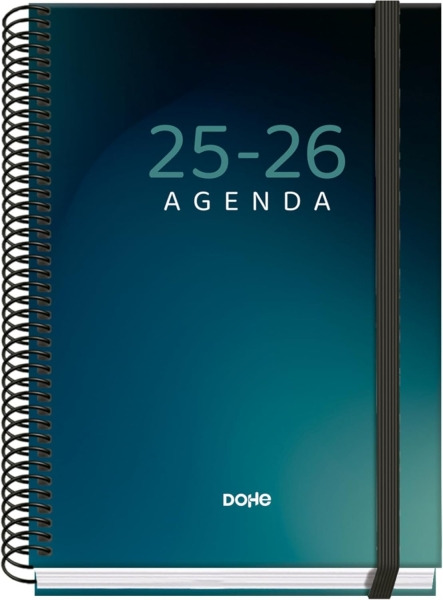 Dohe Boreal Agenda Escolar 25/26 Espiral A5 - Semana Vista - Papel 70g/m2 - 4 Hojas de Pegatinas - Cubierta de Carton Plastifica