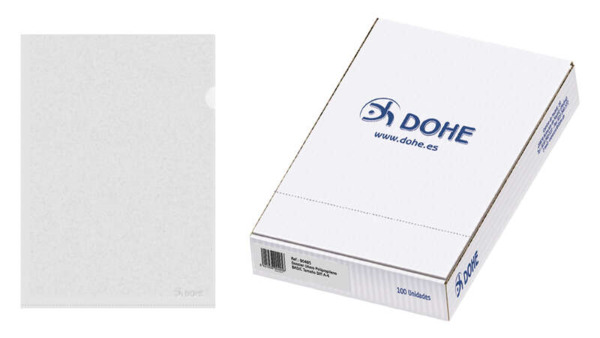 Dohe Caja de 100 Dossiers UÃ±ero Basic 100 Micras - TamaÃ±o A4 - Transparente