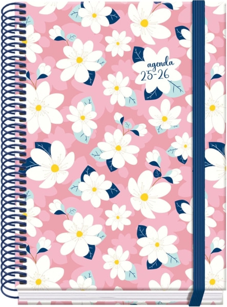 Dohe Camomille Agenda Escolar 25/26 Espiral A5 - Dia Pagina - Papel 70g/m2 - 4 Hojas de Pegatinas - Cubierta de Carton Plastific